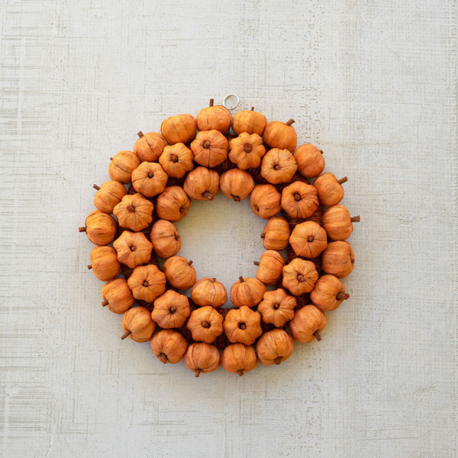 The Holiday Aisle® Orange Faux Pumpkin 19 Wreath | Wayfair