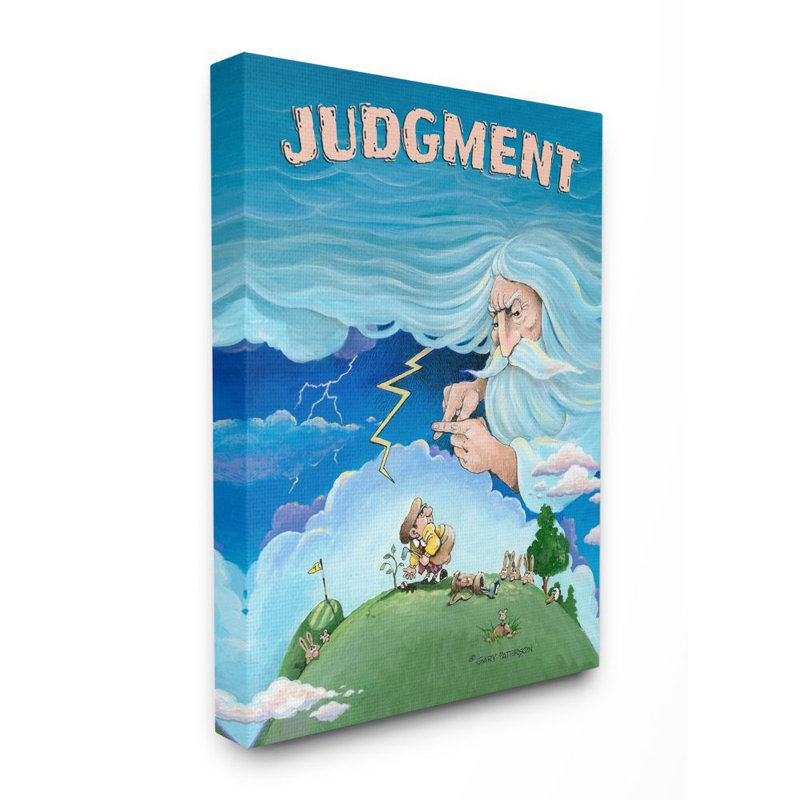 « jugement amusant golf drawing sports design » par gary patterson-impression sur dessin, H 30 po x l 24 po, Toile tendue