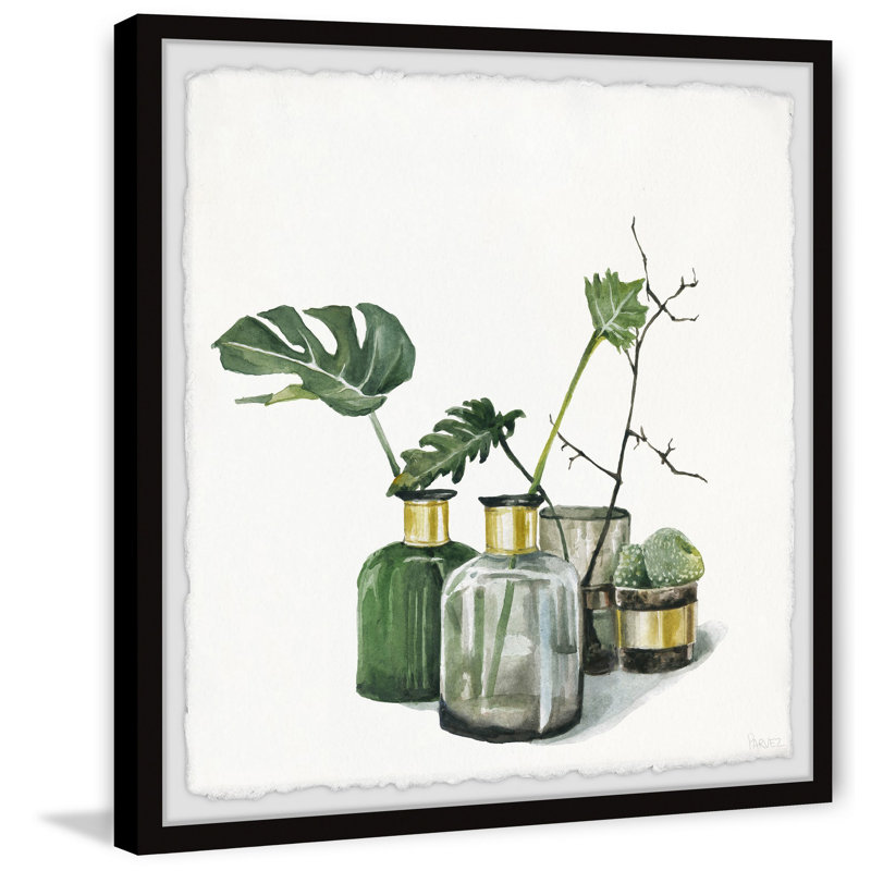 Green and Gold Framed Canvas Print for Kids, 12" x 12"