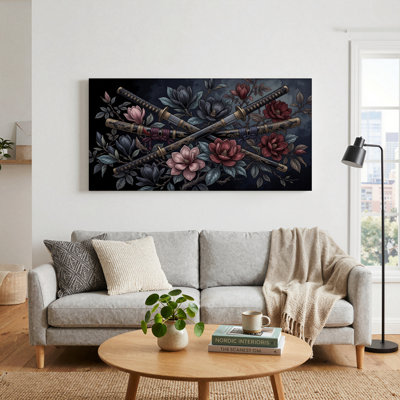Samurai Swords Canvas Wall Art Set Of 1