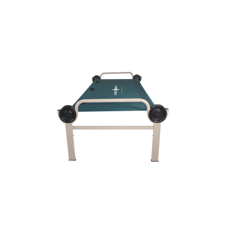 Green Adjustable Height Portable Camping Cot with Steel Frame