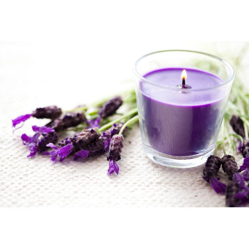 Lavender Candle - Wrapped Canvas Print, 30cm H x 46cm W x 3.8cm D