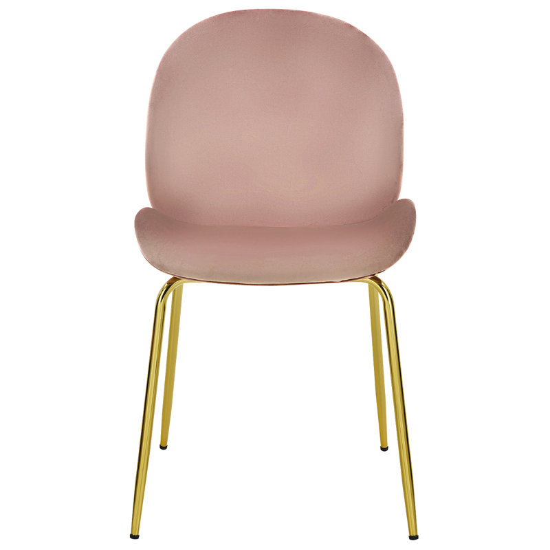 17'' H Velvet Upholstered Side Chair, Pink Velvet