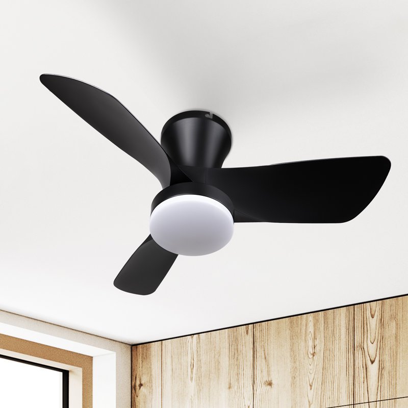 Ventilateur de plafond avec télécommande et lumière DEL, Noir, 30"