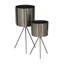 Ensemble de 2 pots de fleurs pour l'intérieur et l'extérieur avec support amovible-69487616