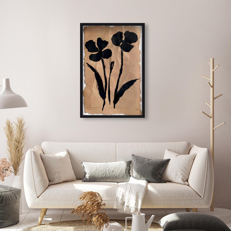 Oliver Gal Artistry in Bloom I Abstract Floral - Luxury Shadowbox Framed Wall Art, Black, 31.5" H x 21.5" W
