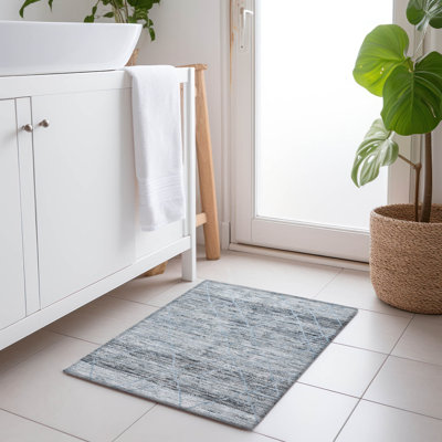 Tapis bleu intérieur / extérieur lavable à la machine Cinead ACN1658