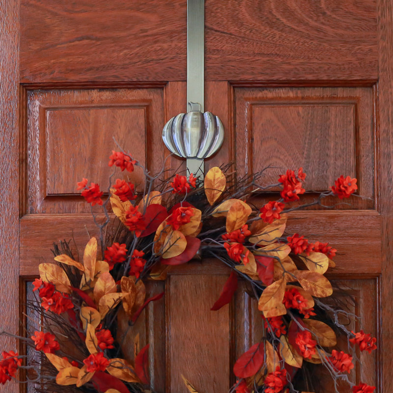 Metal 1.18'' Wreath Hanger, Antique Brass