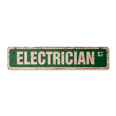 Electrician Street Sign Aluminum 7" X 30"