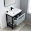 Ensemble de meuble-lavabo de salle de bain simple 30 po ergonomique imperméable Herakleitos