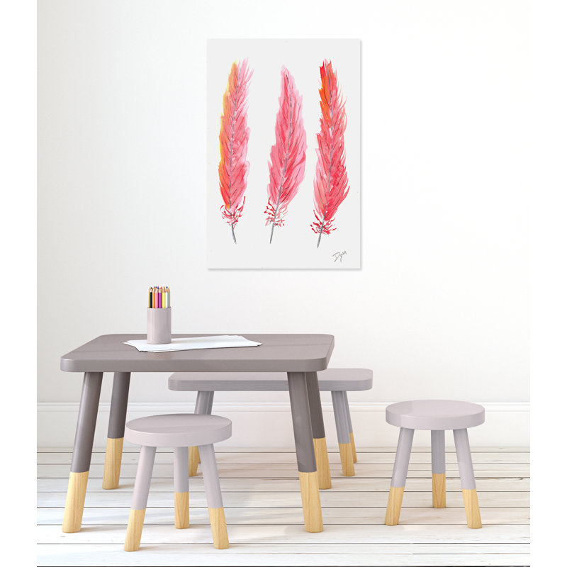 Plumes juvéniles, art sur toile, H 36 po x l 24 po x P 1,5 po