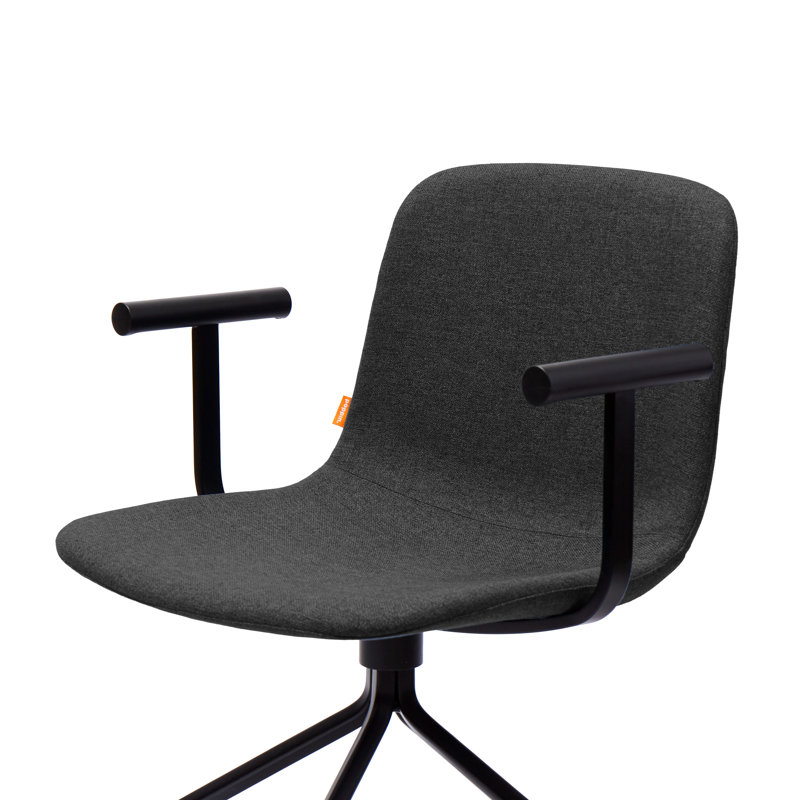 Key Meeting Polyester Blend Task Chair, Charcoal Basketweave