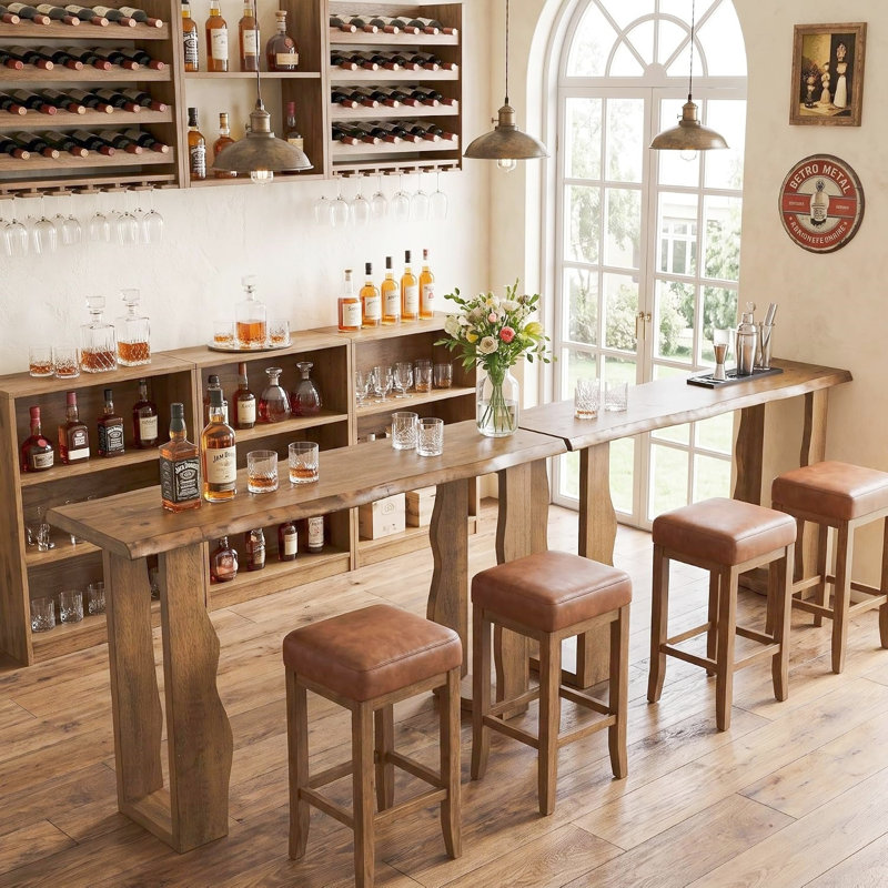 Table de bar en bois massif 70,9 po