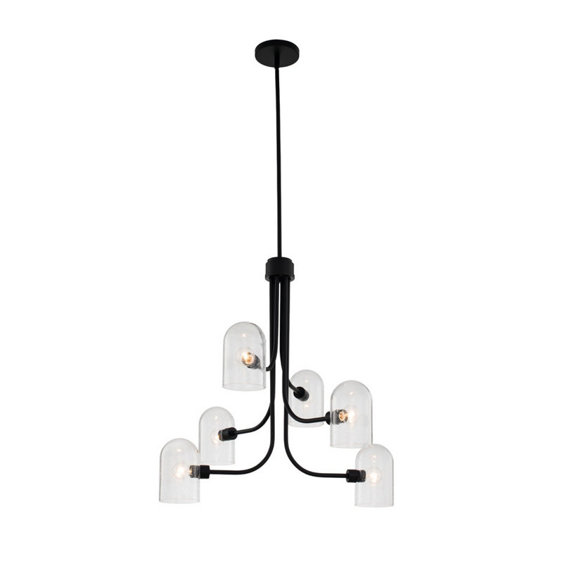 Lustre noir mat Cupola 6 LT Kalco