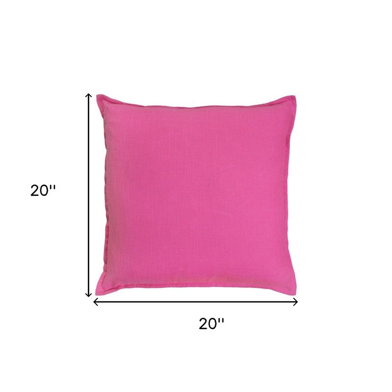 20" Hot Pink Cotton Throw Pillow, Fuchsia