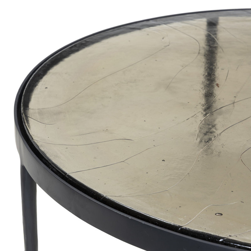 Yoko Grand Coffee Table-Moss Cast Glass, Clear Cast Glass