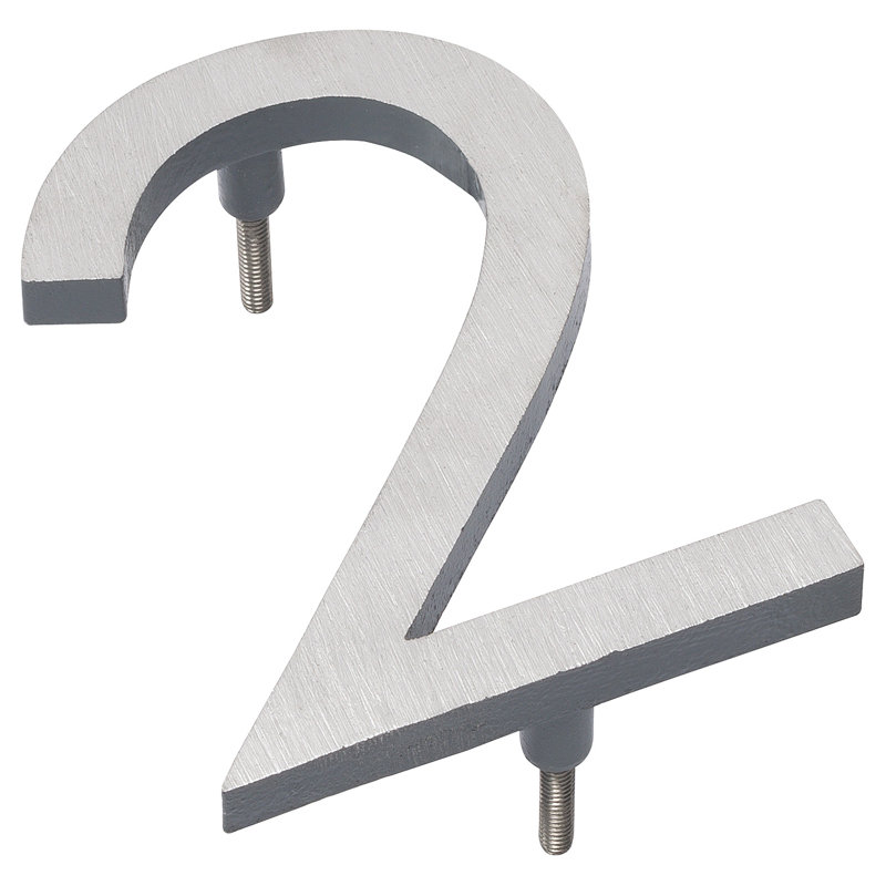 12'' H Metal House Number, Satin Nickel/Grey, 2