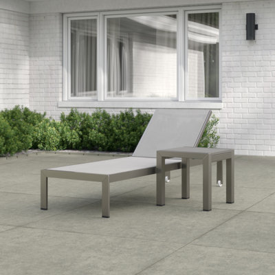 Aynura 6 Piece 76" Long Reclining Chaise Lounge Set and Table