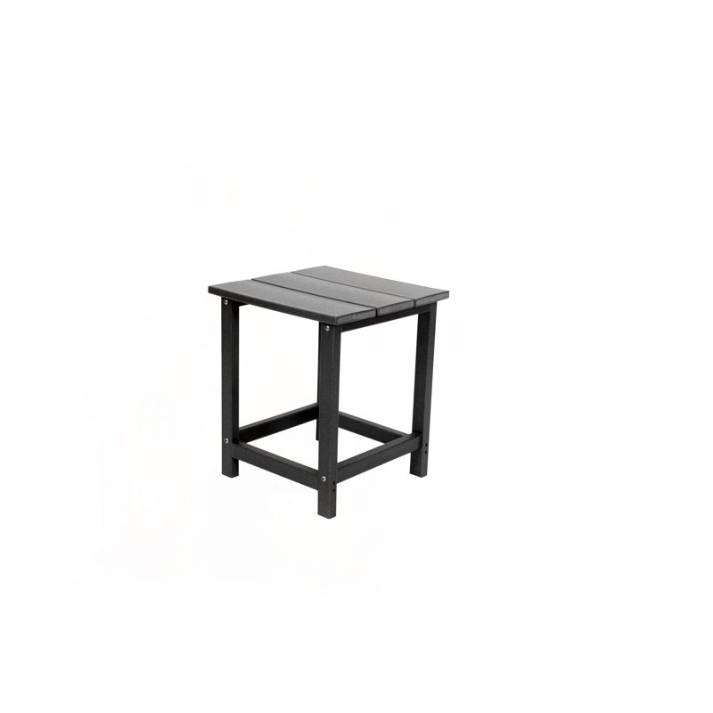 Table d'appoint extérieure carrée Adirondack en bleu, H 18 po x l 15,5 po x P 15,5 po, Noir