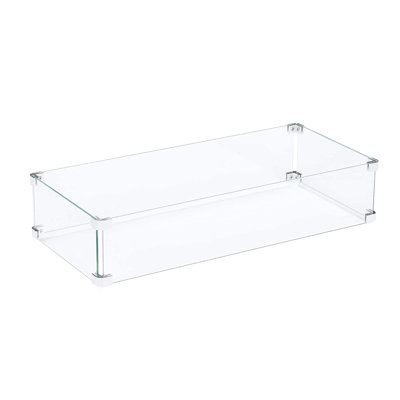 Pare-flammes rectangulaire en verre trempé