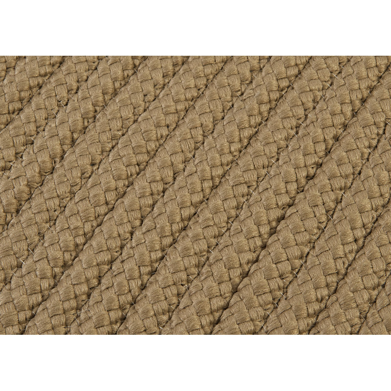 Tan Braided Synthetic Reversible Outdoor Rug 4' x 6'