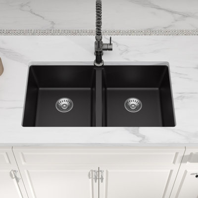 33'' L Double Bowl Quartz Kitchen Sink