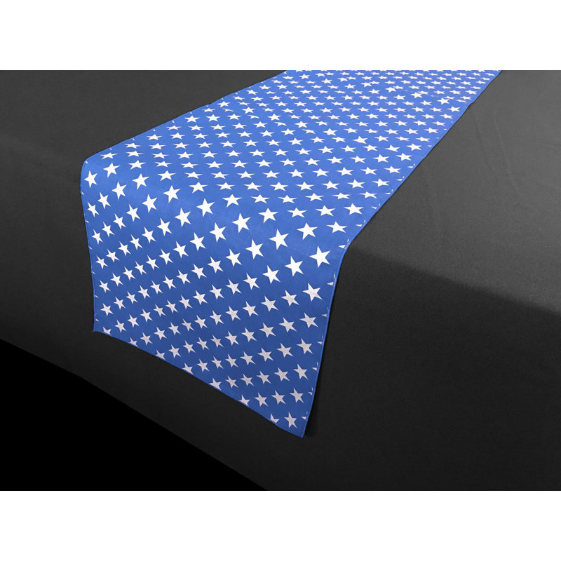 Stars Cotton Blend Independence Day Table Runner, Blue, 72" L x 12" W