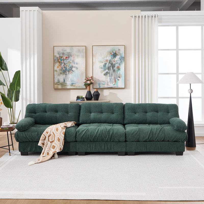 Canapé modulaire avec sièges profonds et confort, 35" H x 123" W x 35" D, Green