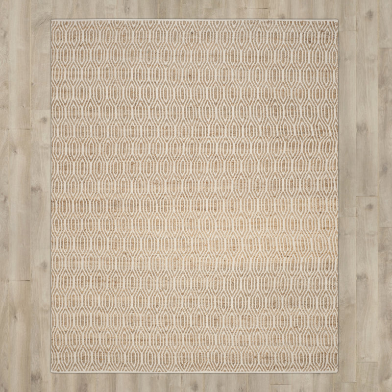 Tapis en jute / coton tissé à la main Arria, Rectangle 6 pi x 9 pi