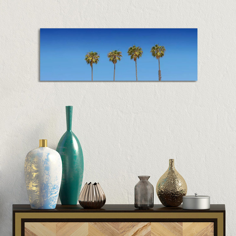 Lovely Palm Trees by Melanie Viola - Wrapped Canvas Panoramic Print, 30.48 cm H x 91.44 cm W x 1.91 cm D