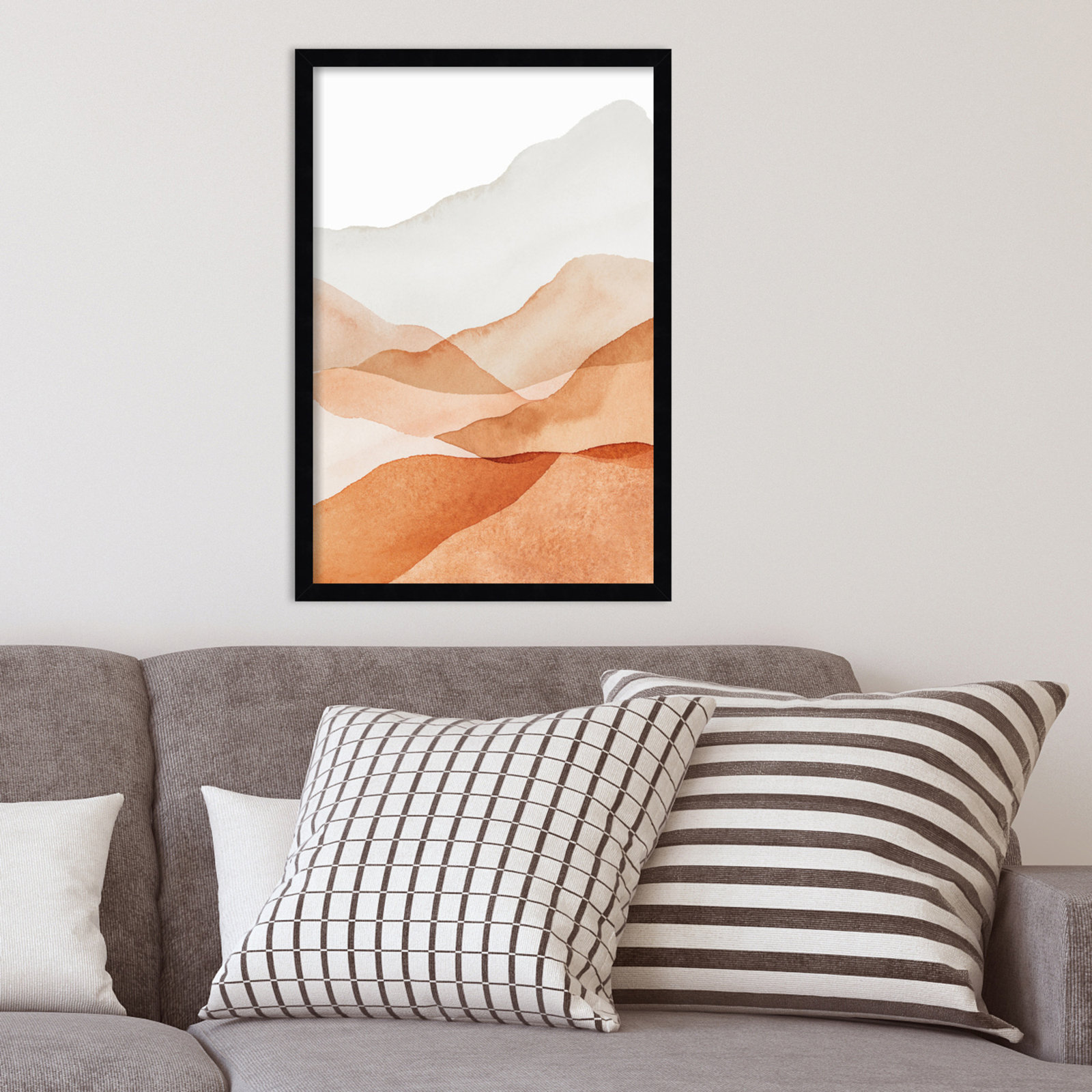 Doris "Mountain Range III" Print, Black, 25.25" H x 17.25" W x 0.88" D