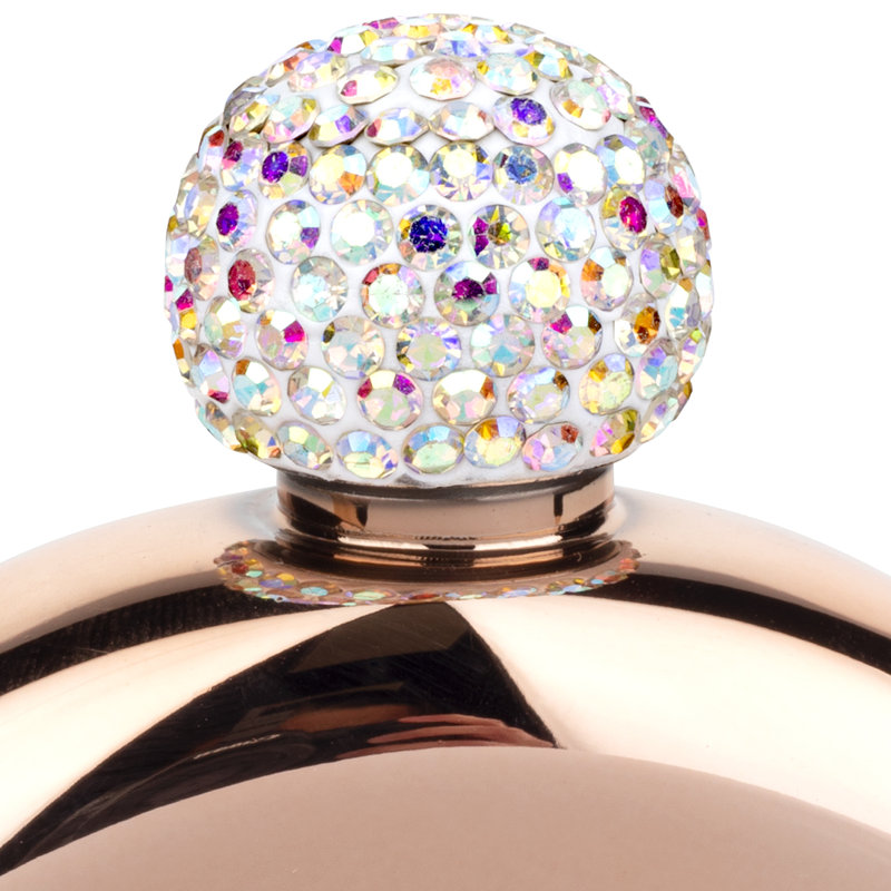 Flasque ronde avec couvercle en strass