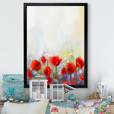 Abstrait coquelicot rouge - peinture