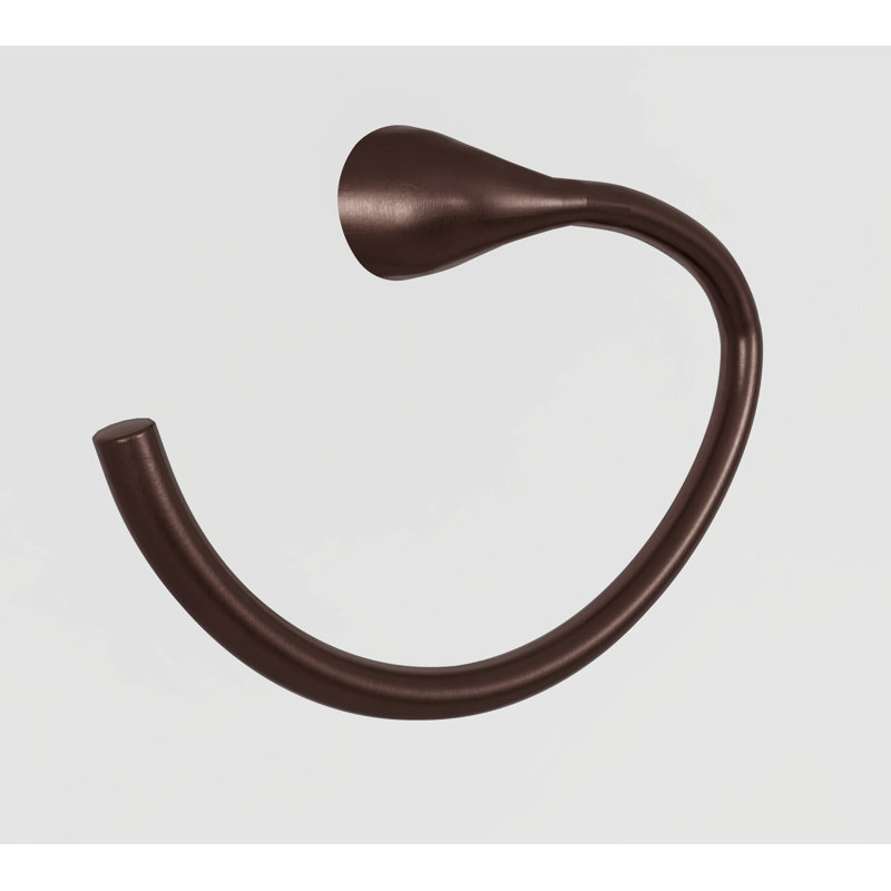 Anneau à serviette de salle de bain mural / support à serviettes - Design moderne en métal, Bronze huilé