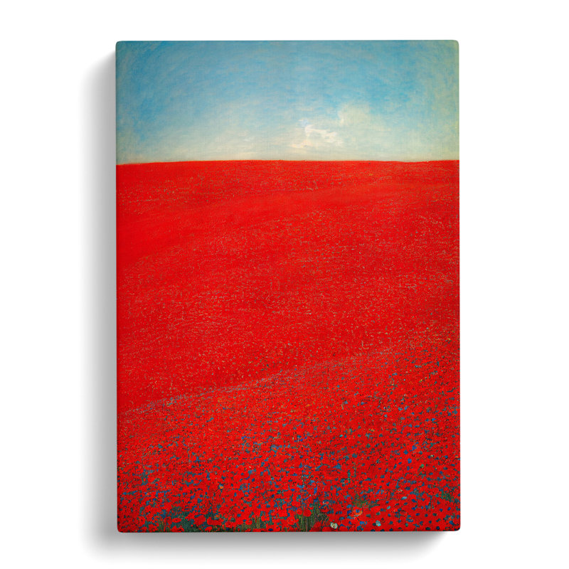 Contemporary Poppy Flower Field Vol.2 - Wrapped Canvas, 50cm H x 35cm W x 3cm D