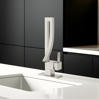 Single-Hole Single-Handle Bathroom Faucet with Drain Assembly