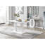 Edzard Double Pedestal High Gloss Dining Table Set with 6 Luxury Faux Leather Dining Chairs-779500130
