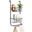 Rangement à suspendre au-dessus de la porte, panier de douche en métal à 2 niveaux avec 6 crochets, rangement suspendu réglable-775128225