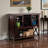 Kaat Cappuccino-Finish Buffet Cabinet With Tempered Glass Door, 35.79" H X 43.71" W X 17.84" D