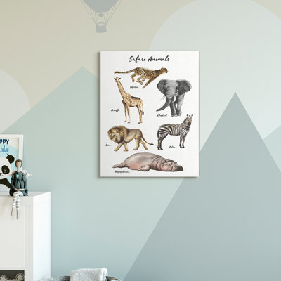 Safari, graphique animalier, aquarelle ludique