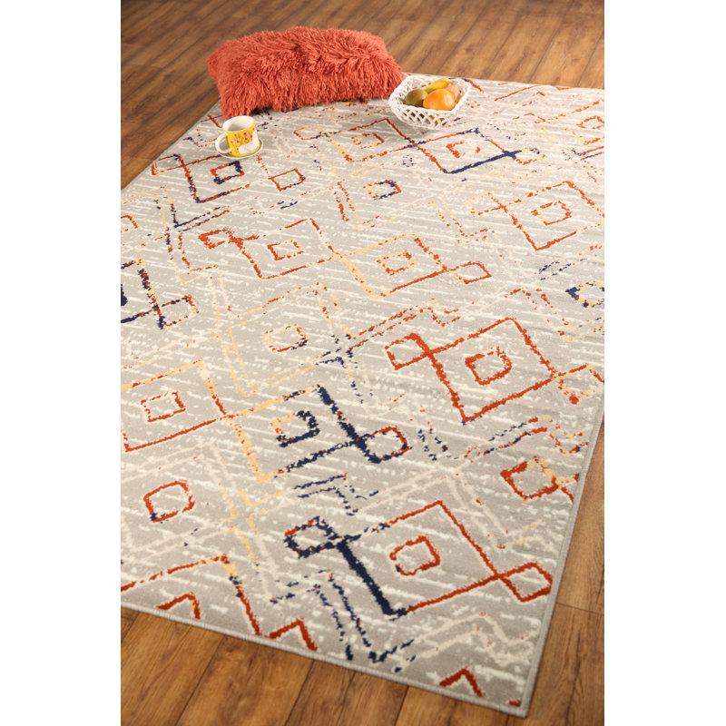 Tapis géométrique gris, Rectangle 2 pi x 4 pi