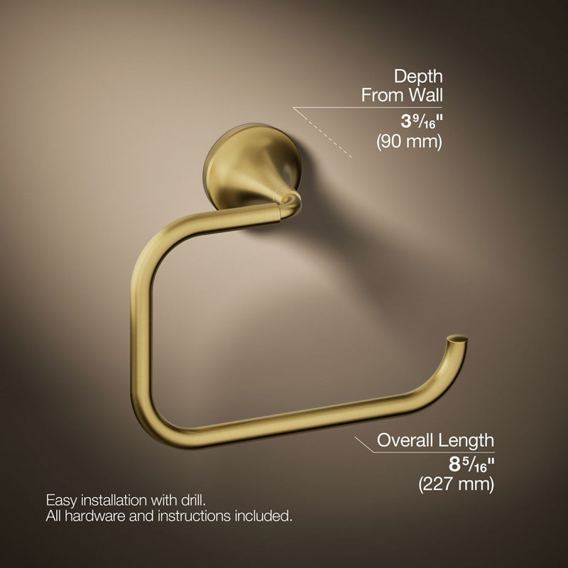 Tone Towel Ring, Vibrant Brushed Moderne Brass