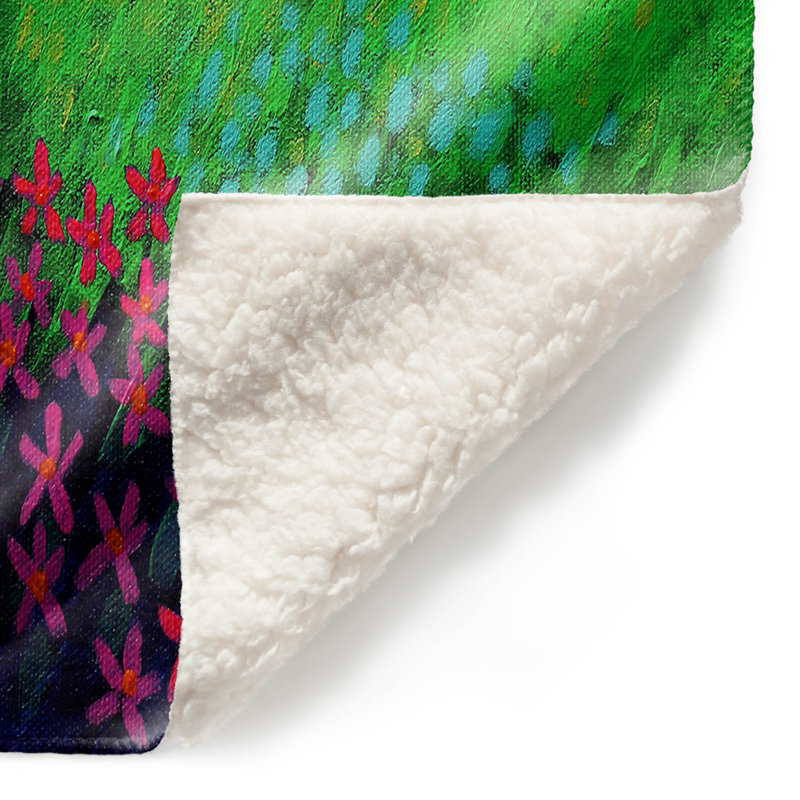 Couverture sherpa douce moonlight fleurs, l 51 po x L 60 po