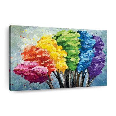" Rainbow Trees Abstract Color " by Harper D.