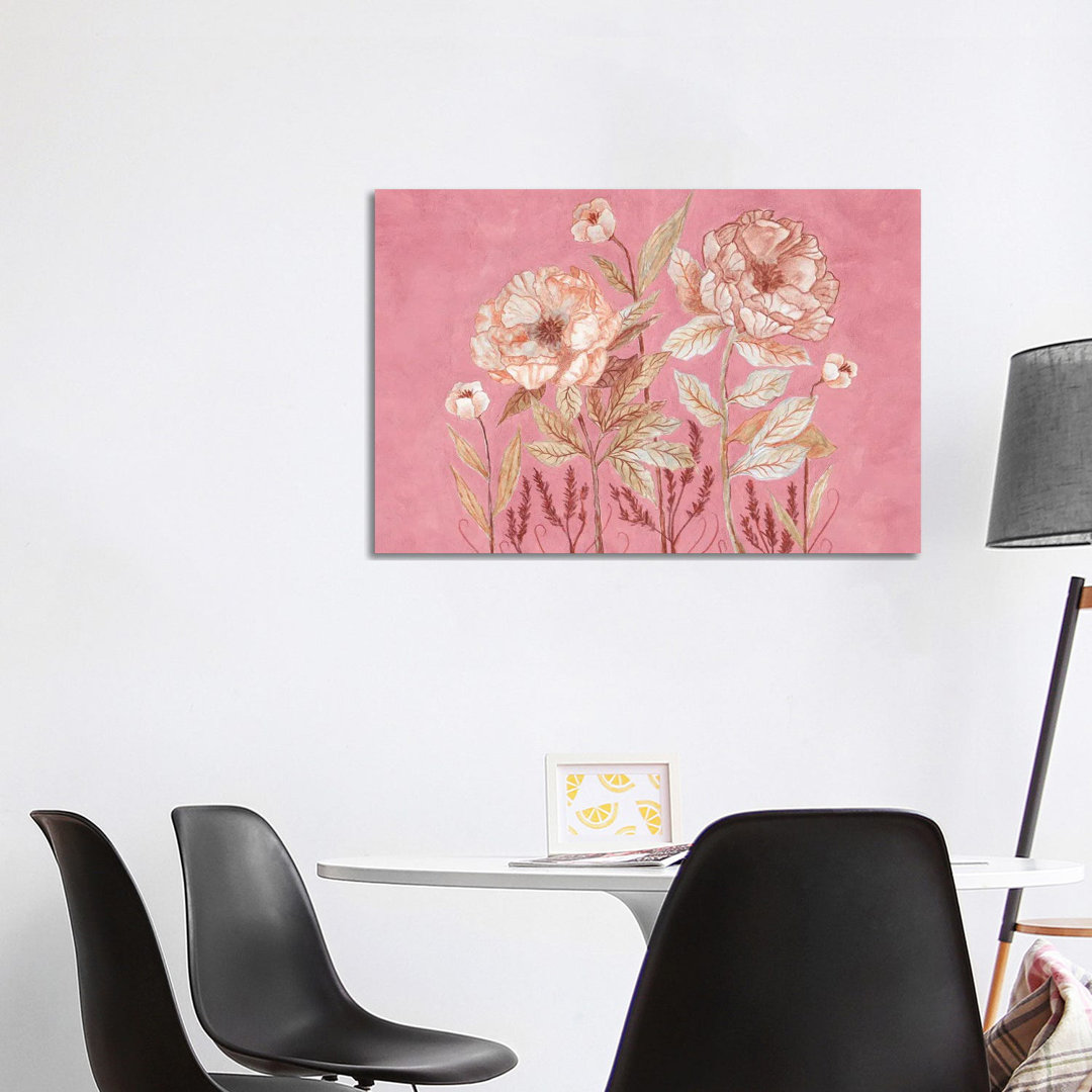 Botanica In Pink von Viviana Gonzalez - Galerie-verpackte Leinwand Giclée auf Leinwand