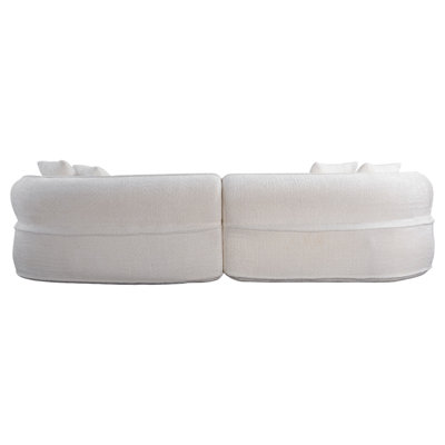 86" Curved Boucle Reversible Sectional Sofa, Modern Minimalist Oversized Cloud Settee, No Assembly Required