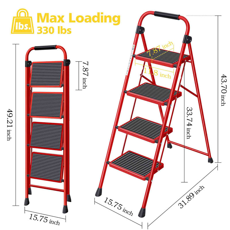 Rubber Step Ladder, Red
