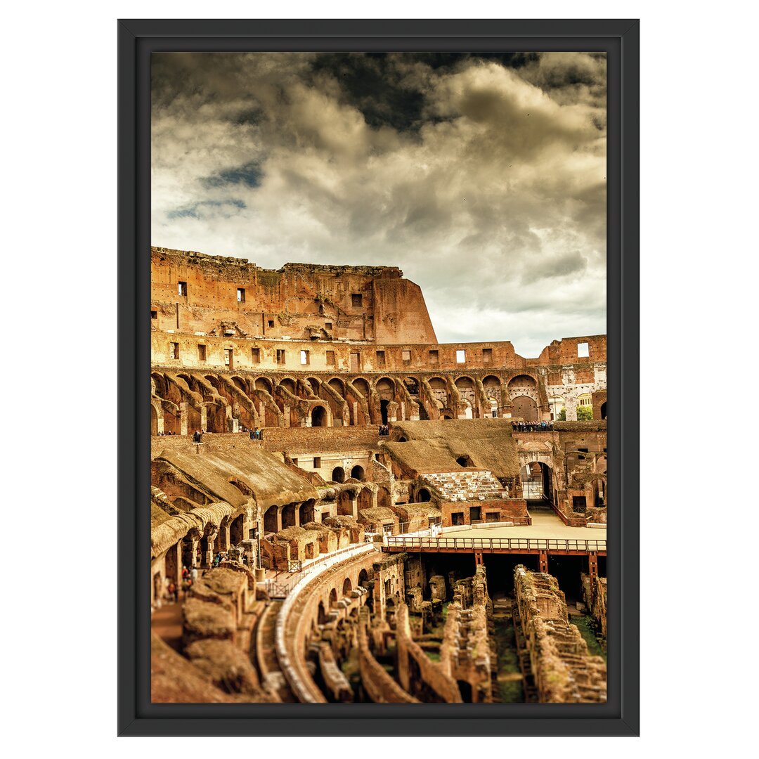 Gerahmtes Wandbild Colloseum in Rom von innen