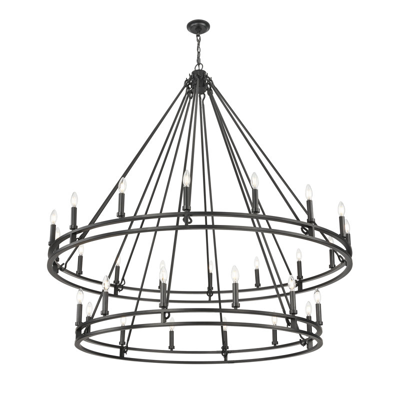 Geiser 28 Light Chandelier in Matte Black