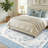 8' X 10' TPE Non-slip Bottom, Imitation Cashmere Floral Pattern Area Rug,Dusty Blue-250160678-246896512